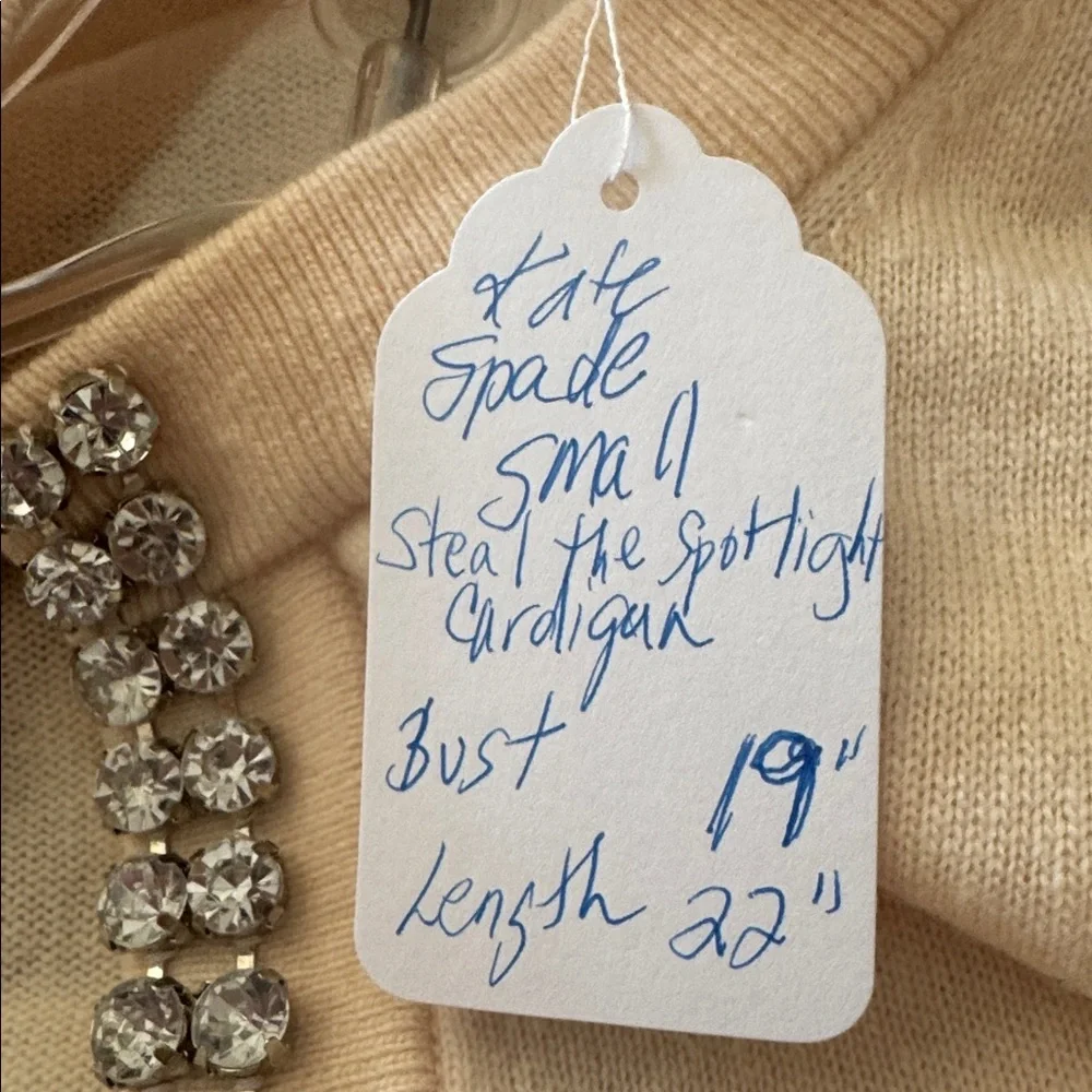 Kate Spade Steal The Spotlight Light Pink Cardigan with Embellished Trim Size S - Picture 15 of 15